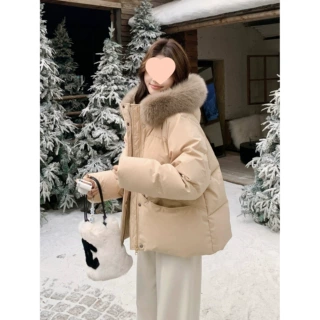 香榭颂中长羽绒服棉服女冬大码年韩版羽绒服宽松连帽短款保暖外套