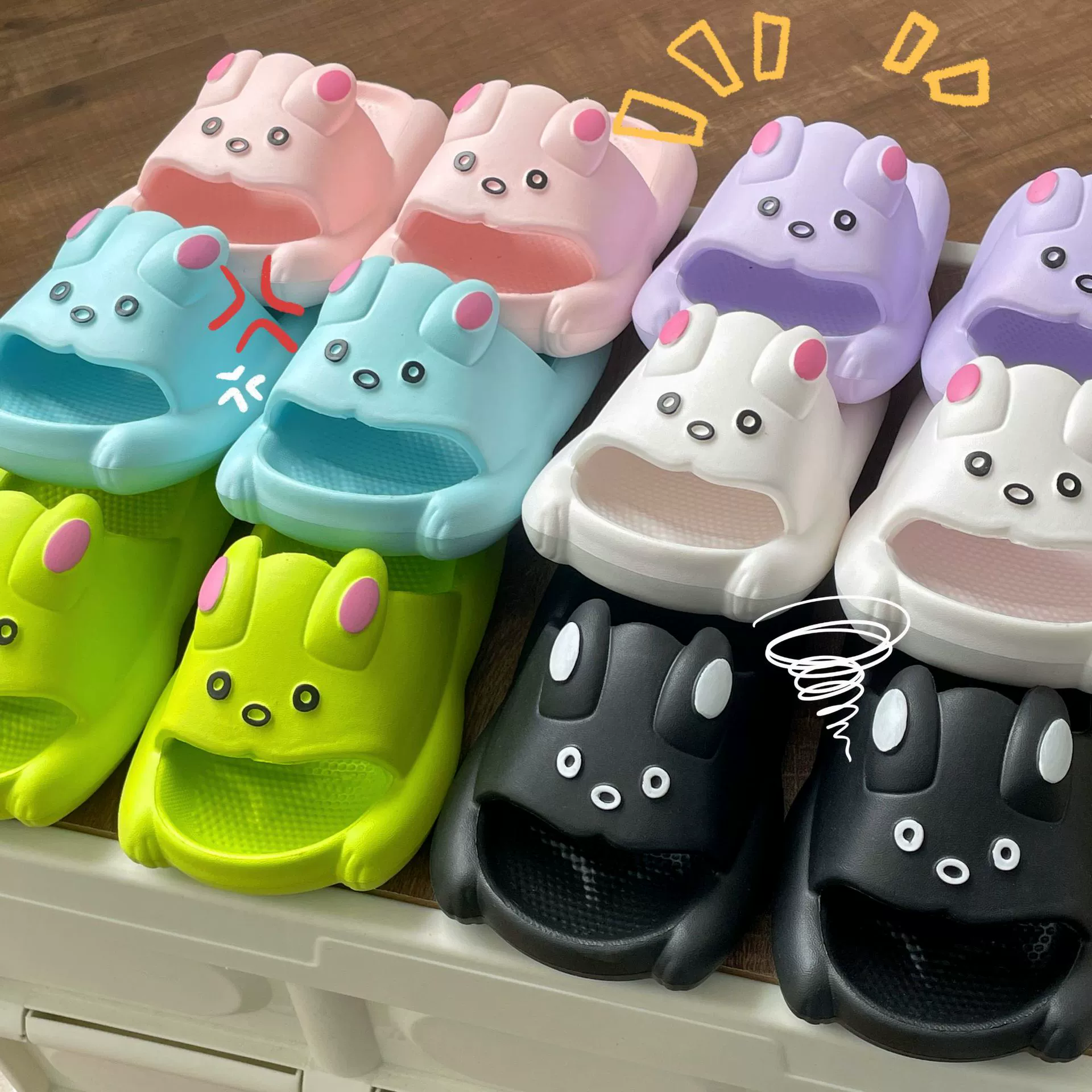 Детские тапочки из этиленвинилацетата 2023 новые милые сандалии для родителей и детей с мультяшным кроликом для домашних и открытых пляжных девочек