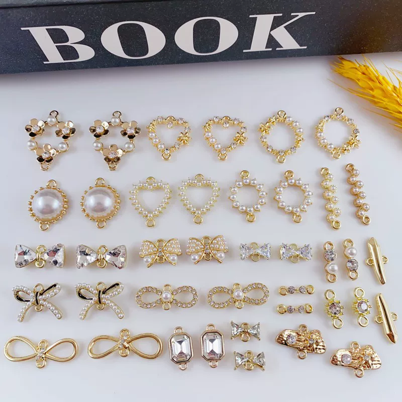 Korean pendant from pearl with bow, bow tie, accessory