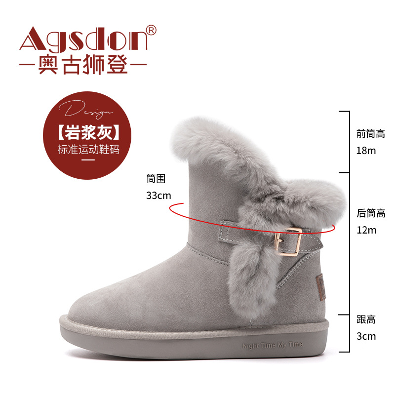 Botas de Nieve Augu Shiden para Mujer, Invierno 2025, Nuevas, Modernas, con Suela Gruesa, Cómodas, Casuales, Punta Redonda, Tacón Plano, de Algodón