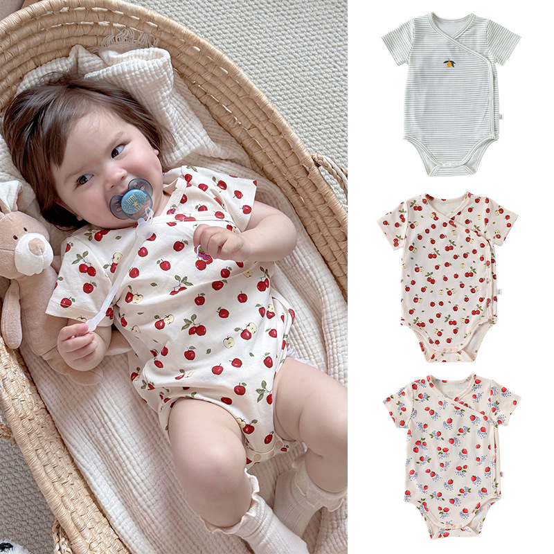Baby's Fart Wrap Summer Type A Pure Cotton Baby's Side Placket Hare Clothes for Boys and Girls Baby's Belly Protection Clothes for Going Out