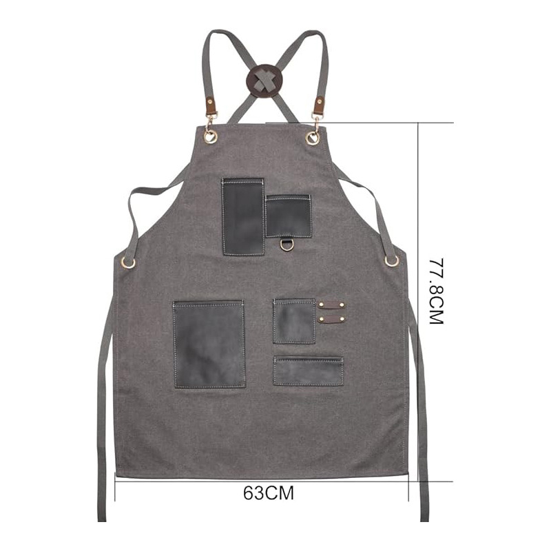 Delantal de lona gruesa de Amazon transfronterizo, peluquería con cordones cruzados, estilista, ropa de trabajo de peluquería, herramientas, delantal al por mayor