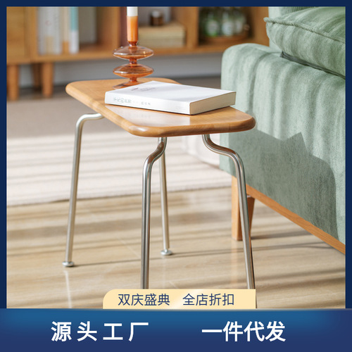 Ant Chair | Nordic Japanese Light Luxury Retro Solid Wood and Stainless Steel Living Room Long Bench Changing Bench Bed End Bench