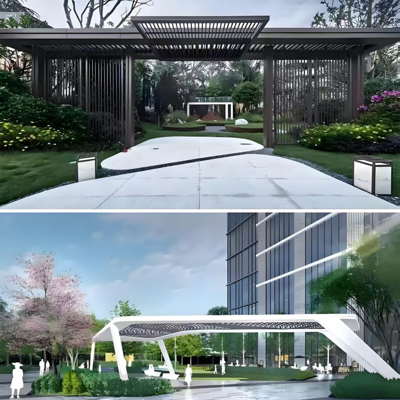 单板幕墙装饰铝板门头招牌冲孔氟碳木纹背景墙铝合金铝合金定制