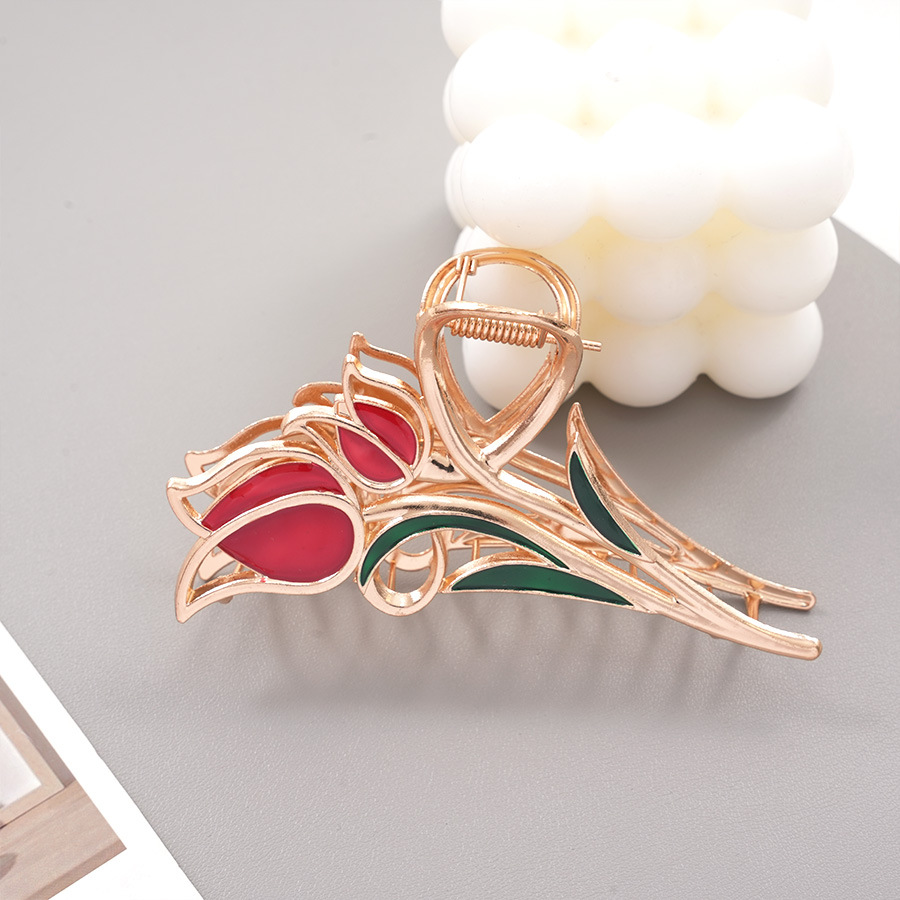 IG Style Sweet Women's Tulips Metal Hair Claws display picture 9