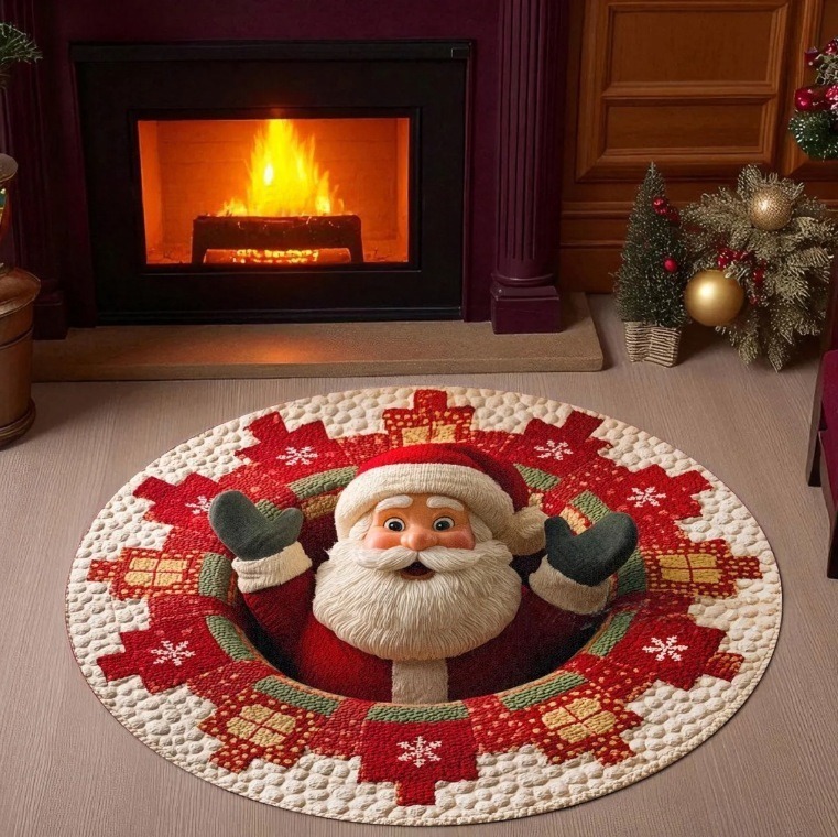 Navidad transfronteriza sala de estar gran área alfombra de terciopelo de cristal alfombra 3D alfombra de decoración de perlas visuales estereoscópicas image 11