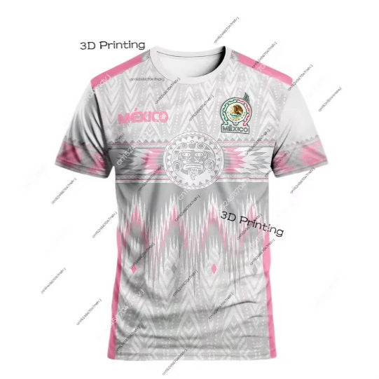 New Mexico Sepak Bola Musim Panas Meksiko Sepak Bola Khusus T-Shirt Olahraga Lengan Pendek T-Shirt Atasan Lengan Pendek
