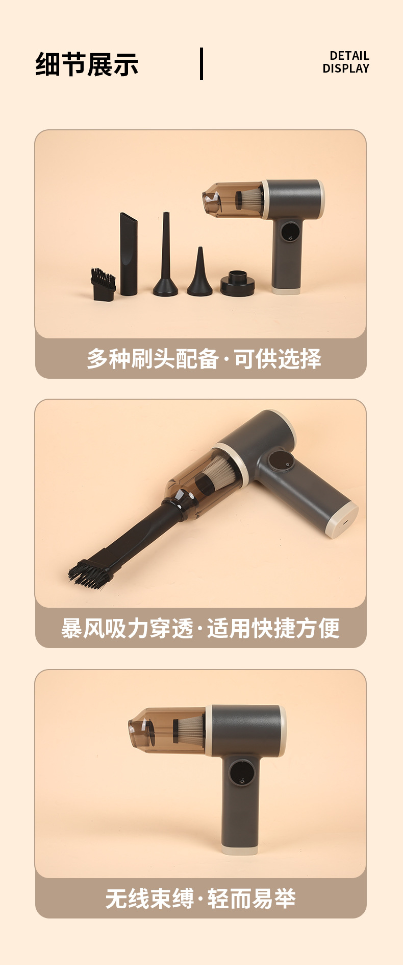 Wireless Car Vacuum Cleaner with Super Suction Power, Car-Specific Handheld Small Portable Vacuum Cleaner, Car Vacuum Cleaner