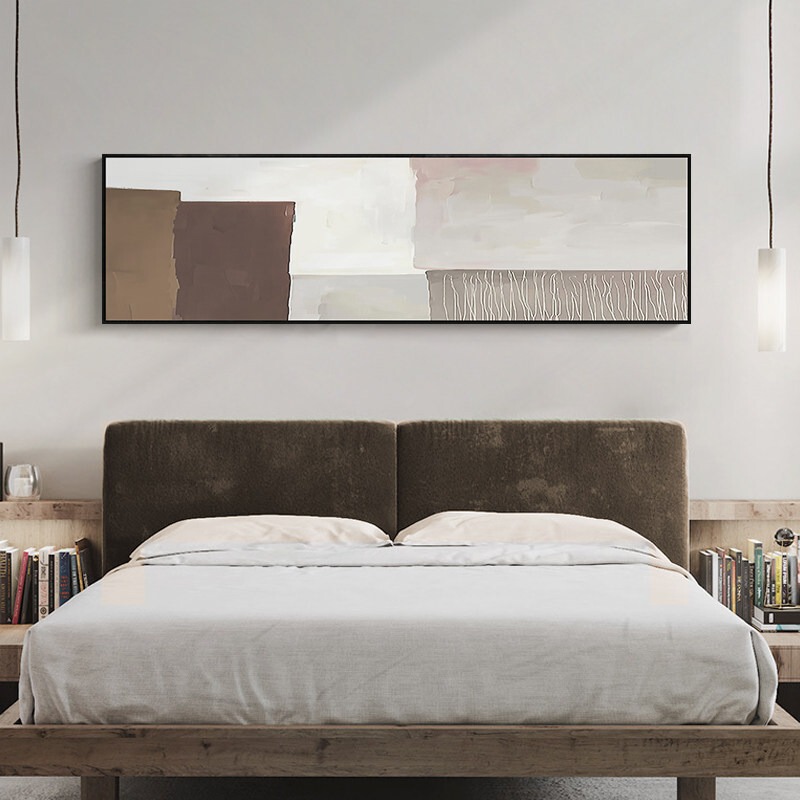 Abstract Bedroom Headboard Decorative Painting, Wabi-Sabi Style Art, Master Bedroom Background Wall Painting, Hotel Room Guesthouse Hanging Painting
