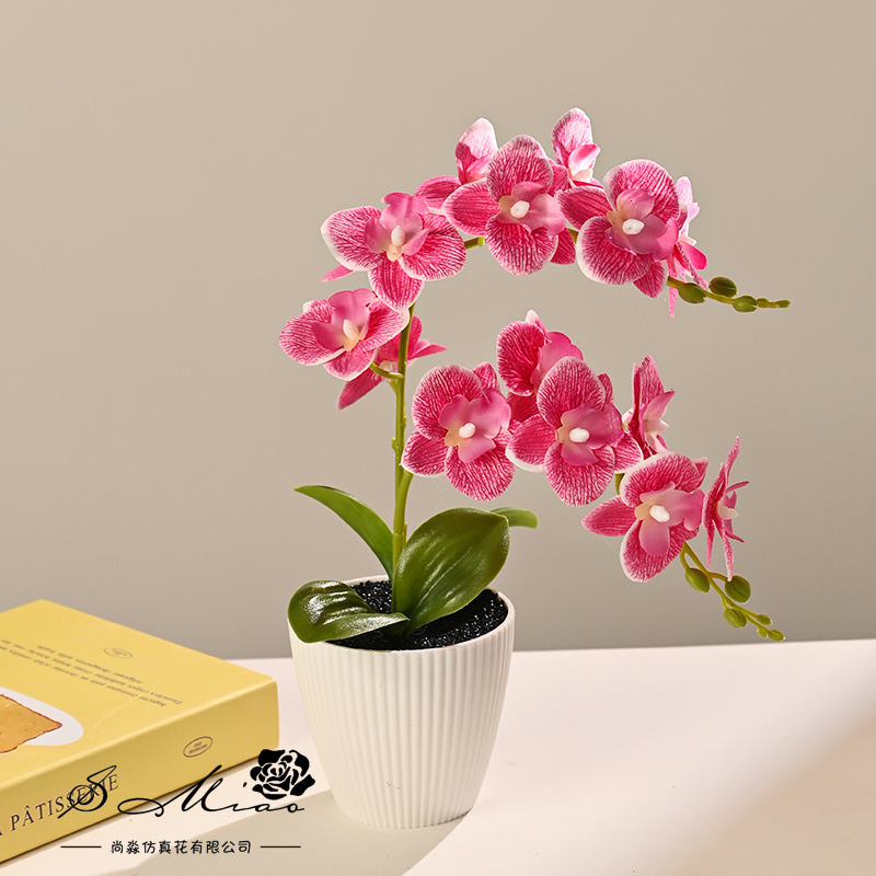 15 tela pequeña orquídea mariposa simulación bonsai decoración del hogar fotografía flores artificiales flores de boda pequeñas adornos flores simuladas image 9