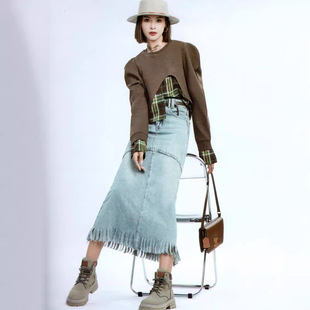 Light Luxury Trendy Brand Highlights International Spring Fashion Personality Women's Wear with Tail Goods Supply Chain Brand Withdrawal Women's Wear Tail
