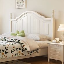 新款韩式田园实木床白色主卧双人床现代简约卧室婚床可储物公主床