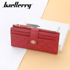 BAELLERRY new women's long wallet Korean style embroidered zipper buckle clutch bag multi-card slot wallet for women