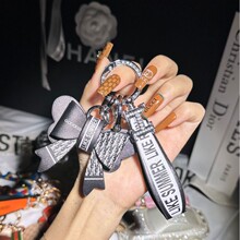 适用于汽车钥匙扣蝴蝶结挂件包包挂饰钥匙链创意礼品礼物男女收纳