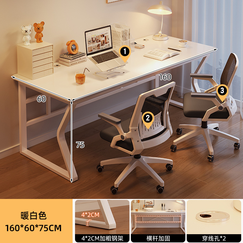 Mesa de computadora mesa de escritorio para estudiantes caseros doble estudio escritorio escritorio de escritorio pequeño escritorio de oficina silla escritorio combinado