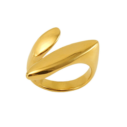 Cross-border new arrival stainless steel 18k mirror finish open ring titanium steel design sense European and American fashion finger ring jewelry wholesale