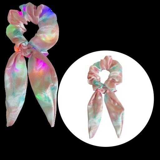 Lazo luminoso para el cabello del intestino grueso DIY luz nocturna cabeza flor brillante apoyo intestino gordo cuerda de cabeza club nocturno banda de goma accesorios para el cabello transfronterizos