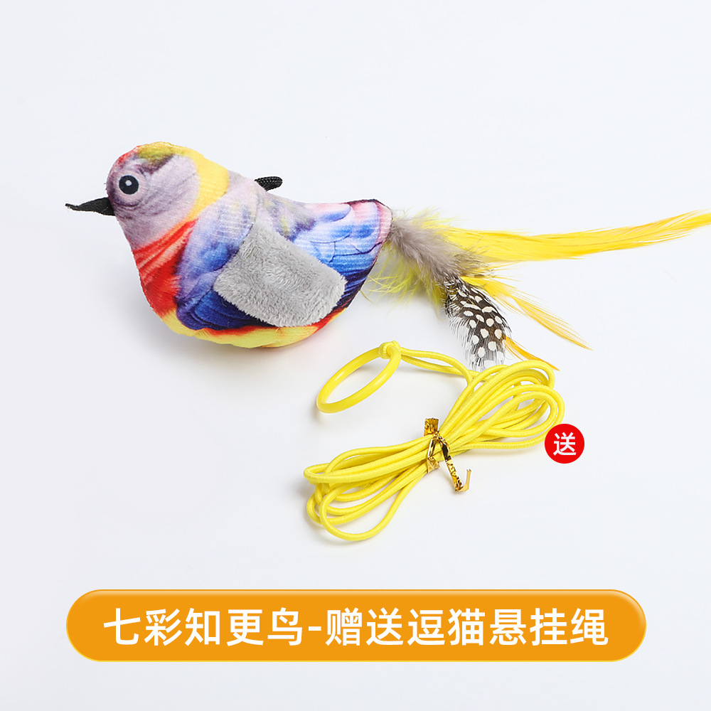 Juguetes para gatos sonoros, simulación de pájaros, palo para gatos, colgando columnas, pájaros llamando, auto-hi, consumo físico, juguetes para gatos para perder peso