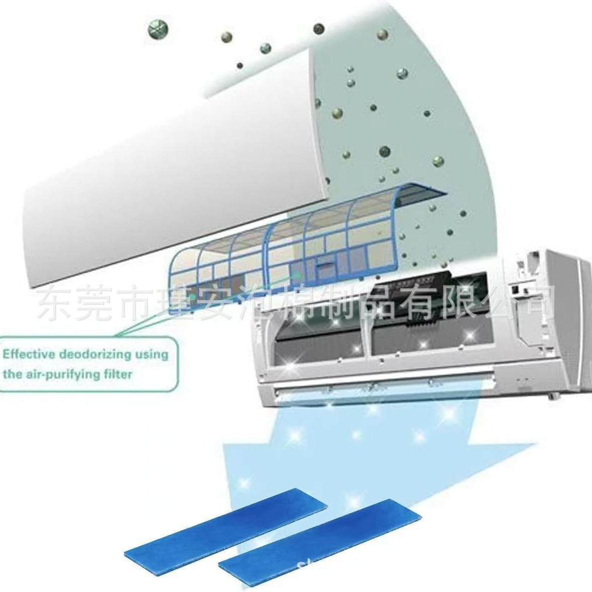 兼容三菱电机替换过滤器MAC-2330FT-E和MAC-3000FT-E 过滤棉4片装