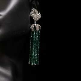 绿色新中式耳环2025新款爆款夏季小众设计复古风耳圈女耳饰高级感