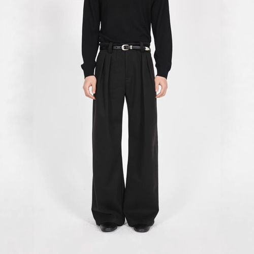 Japanese niche high-end feeling, ascetic pendant feeling, retro stitching design, mopping suit pants, loose men's wide-leg casual pants
