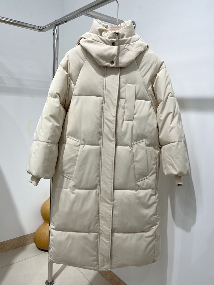 Winter Down Jacket For Women, Mid-Length, 2025 New Loose Thickened Coat, Over-the-Knee Puffer Jacket, Cotton Outerwear_ecoleips.com