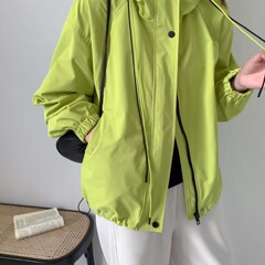 25年秋款冲锋衣女长袖连帽宽松休闲韩版学院风轻户外外套上衣时尚