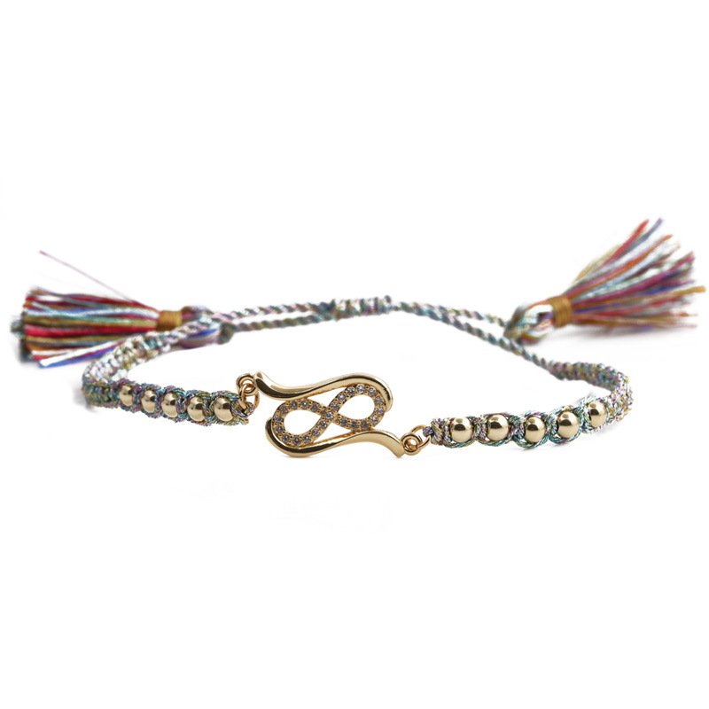 Pulsera Ajustable Infinita De Circonio Blanco De Moda display picture 8