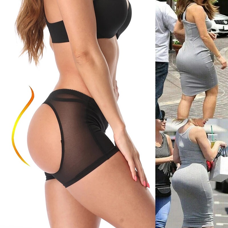 Cross-Border Women's Body Shaping Intimates, Butt Exposure, Women's Butt Lifting Intimates, Exposed Pp Mesh Sexy Body Shaping Butt Lifting Pants, Butt Lifting Pants