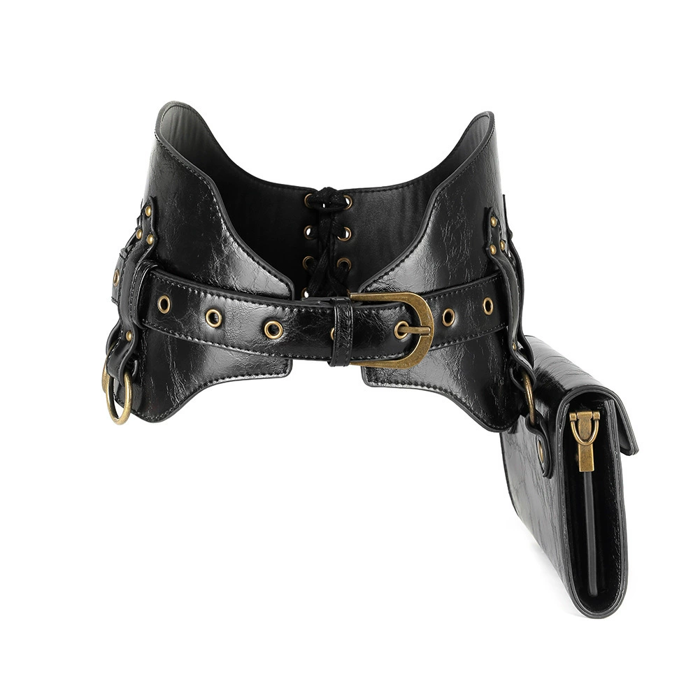 (跨境贸易), сумка через плечо, полиуретановая ретро мобильный телефон, belt bag, панк стиль, натуральная кожа