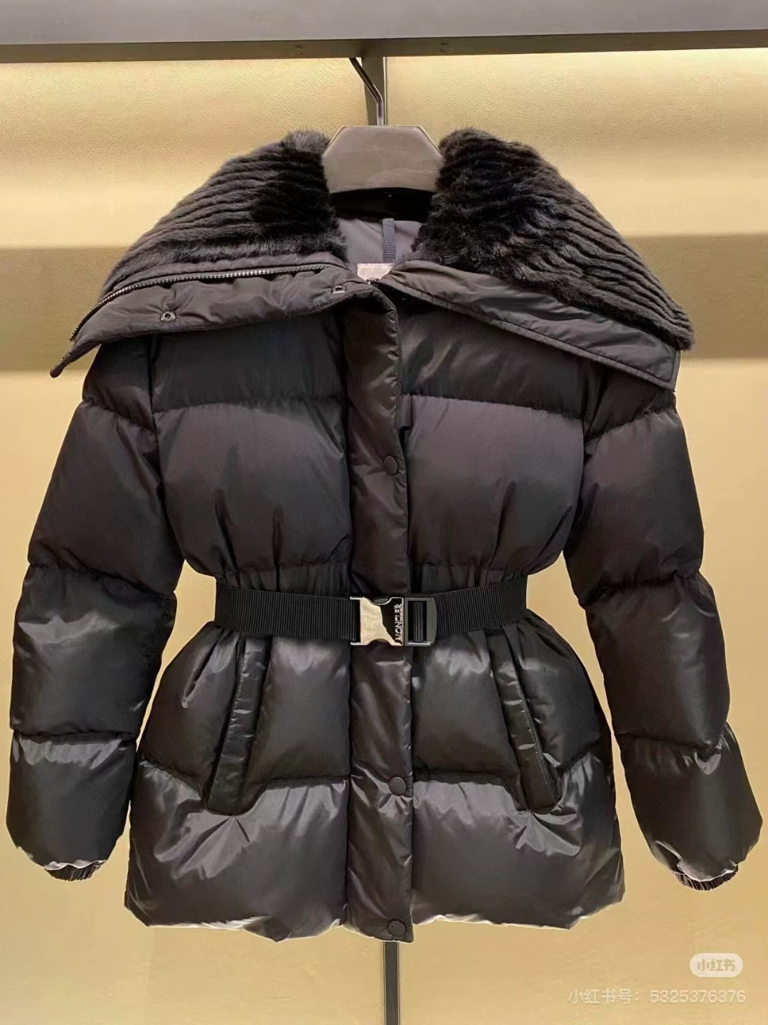 "2024 New Meng Mouth Angora Rabbit Fur Large Lapel Ant Waist Women’s Thickened Down Jacket Jacket Versatile"