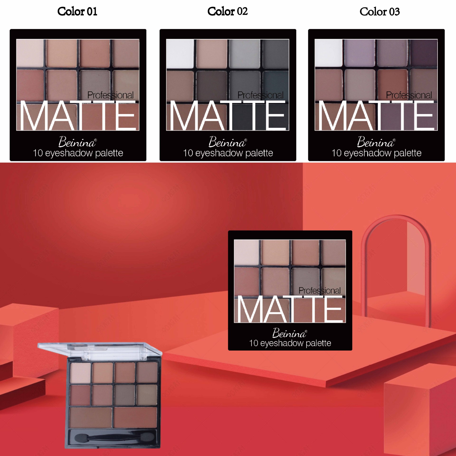 Ten-color Matte Eyeshadow s.f.r color fashion three-dimensional makeup eye shadow plate uniform long-lasting beauty eye shadow