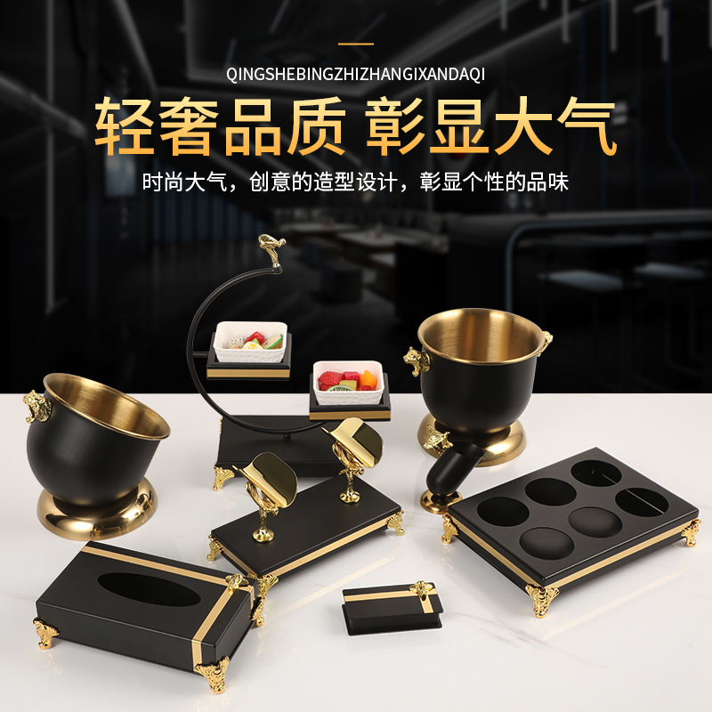 KTV decoración de la Mesa suministros conjunto completo decoración de escritorio traje de lujo de gama alta Club bar plato de fruta estante Cenicero estante de trigo