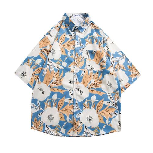 Vitage Oil Painting Print Short-Sleeve Shirts for Men and Women, Beach Party Loose Subculture Cool Streetwear T-shirt with Oil Painting Print