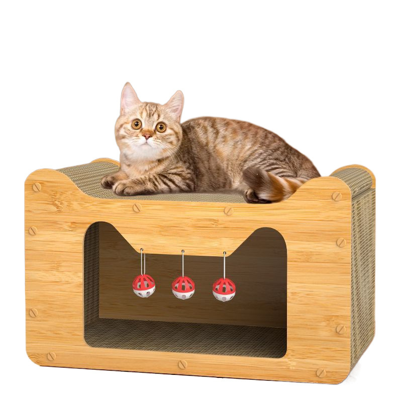 고양이 스크래치 보드 고양이 둥지 통합 경멸 고양이 집 벨 더블 레이어 고양이 집 두꺼운 나무 사계절 유니버설 아마존