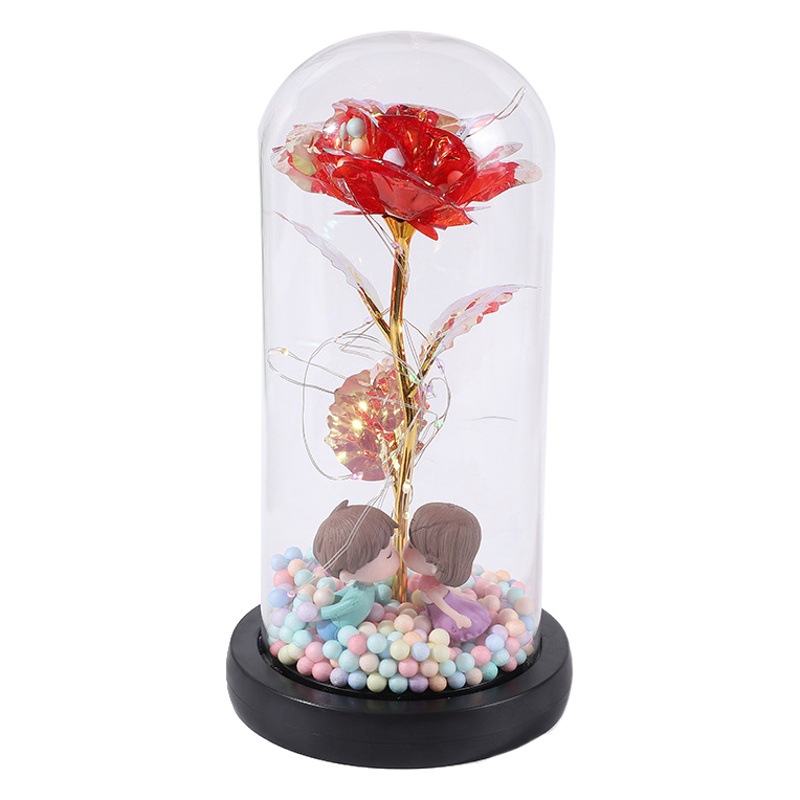 Rosa eterna en cúpula de cristal, regalo romántico para San Valentín