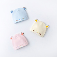婴儿帽子纯棉春秋0-6个月可爱男女宝宝帽卡通双层无骨新生儿胎帽