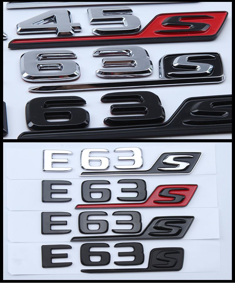 Mercedes-Benz C-Class, E-Class, S-Class, GLC63S car stickers, E63S car emblem, GLE63S lettering, C63S rear emblem, modification