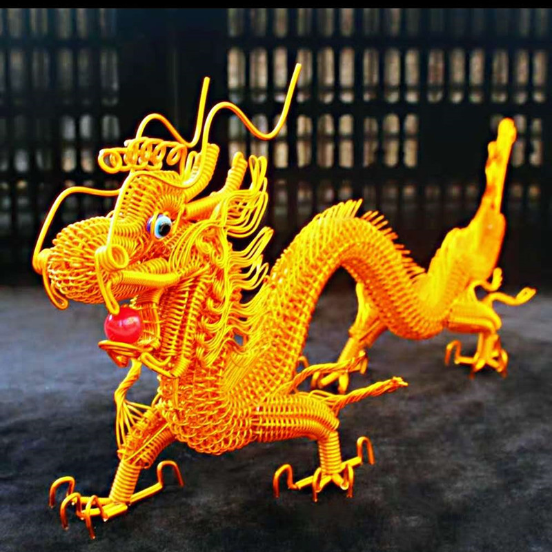 特徴的な手工芸品アルミ線編み中国のドラゴンモデル金属線 diy エスニックスタイルの創造的なギフト装飾品|undefined