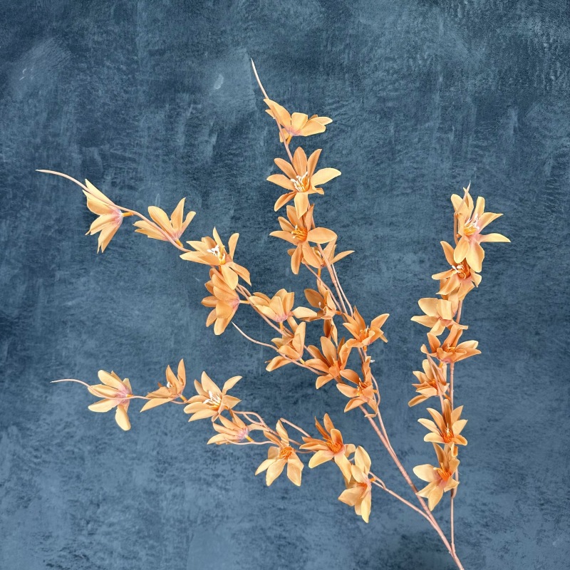 Ruyi lirio flor artificial alta rama champán boda flor boda salón decoración techo flor seda flor falsa Flor al por mayor