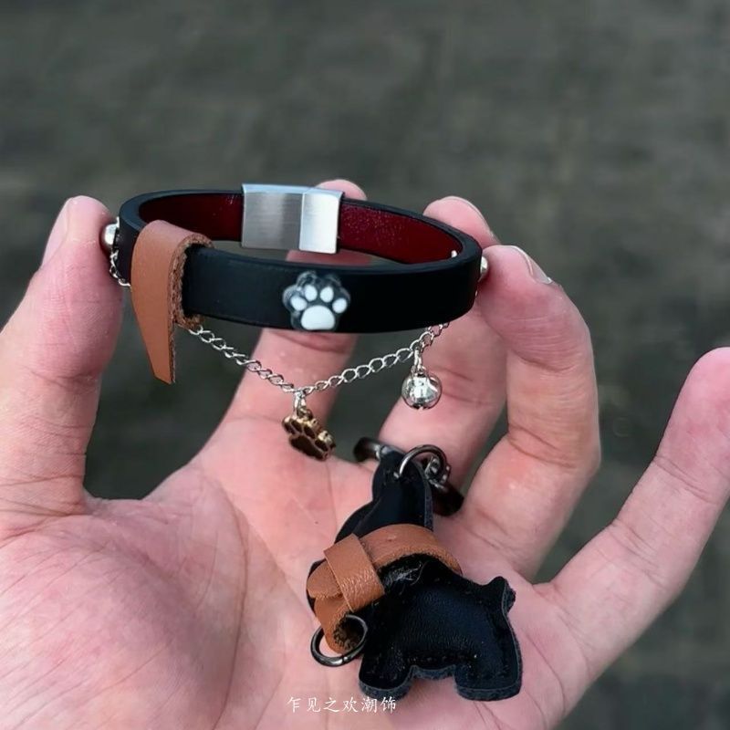蓝色甜酷辣妹choker甜酷气质爆款猫爪手环洛丽塔手圈手链新款手饰|undefined