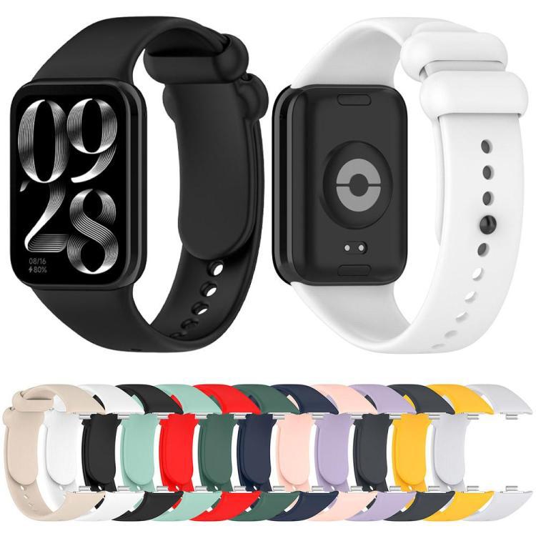 xDfind pulsera de silicona de botón negro sólido para Redmi Watch 6 / Watch 5 / Watch 4 / Xiaomi pulsera 9 Pro