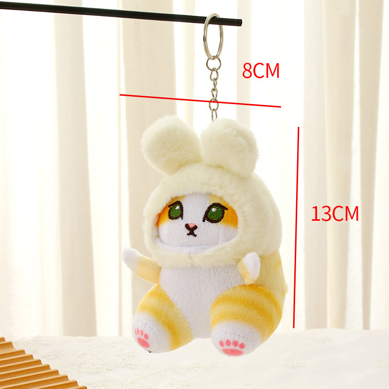 可爱萌变身小猫挂件毛绒玩具小猫咪公仔玩偶包包挂饰钥匙扣布娃娃|undefined