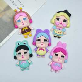 卡通立体哭娃PVC拉软胶配饰DIY手机壳洞洞鞋水杯收纳盒饰品冰箱贴