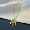 Brand necklace, golden fashionable chain for key bag  stainless steel with tassels, longevity lock, internet celebrity