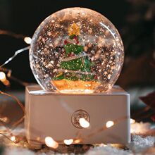 圣诞树水晶球飘雪八音盒鸟之诗儿童生日礼物音乐盒女孩礼物小夜灯
