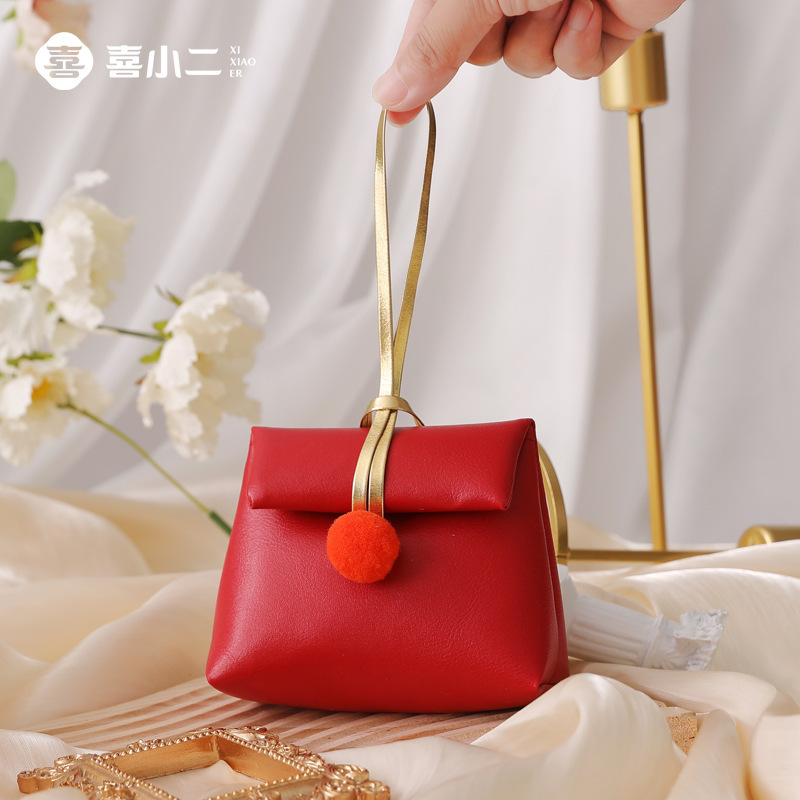 新しいアイデア結婚喜糖箱皮質手提げ喜糖袋結婚式お土産キャンディー箱喜糖包|undefined