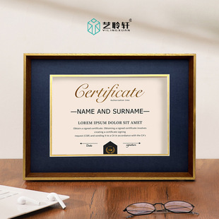 Pure Solid Wood Certificate Photo Frame Creative Honor Certificate Framed Brazilian White Wood Photo Frame Empty Frame Wooden Photo Frame Table