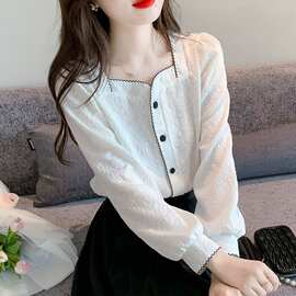 雪纺衬衫女士秋装2023年新款秋季长袖上衣服洋气打底小衫漂亮