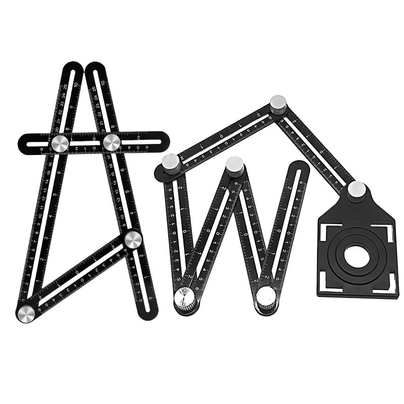 瓷砖开孔定位器六折尺多功能角度折叠尺异形取型器打孔贴瓷砖工具